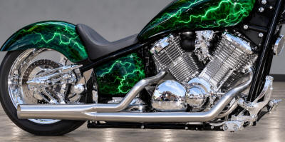 Yamaha v star 1100 / drag star 1100 Monster Pro Exhaust Vertical CeramiKrome 